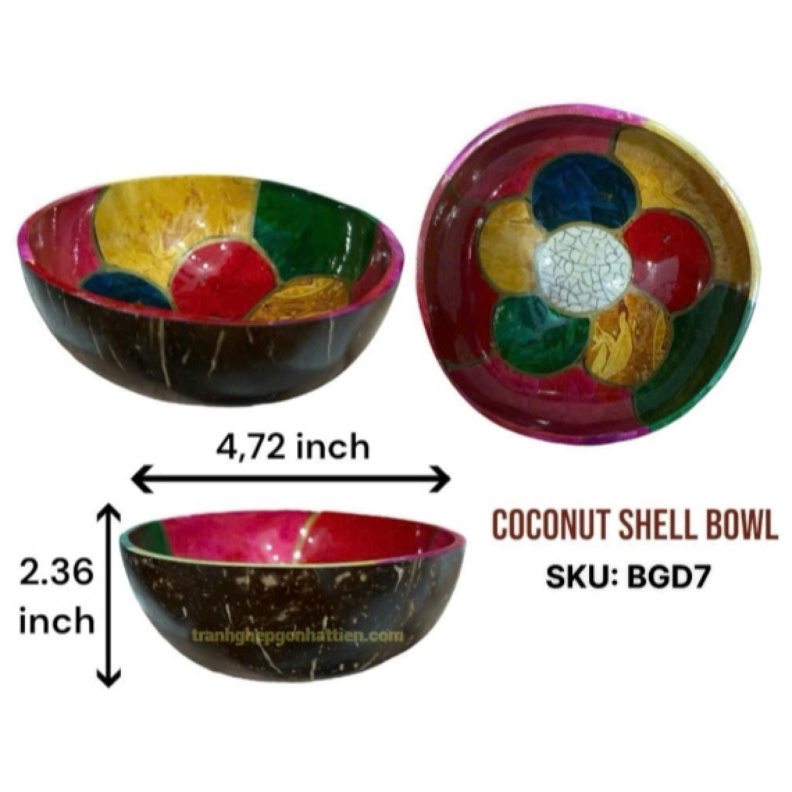 Bát gáo dừa cẩn xà cừ
